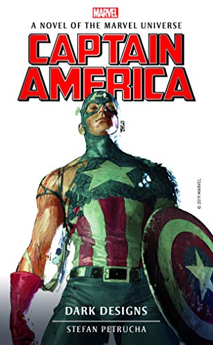 Captain America novel cover featuring a bruised, determined hero in costume.