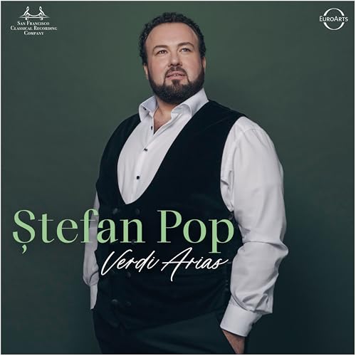 CD cover featuring portrait of opera singer Stefan Pop, green background.