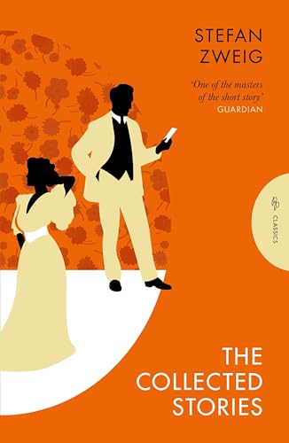 Book cover with silhouettes of a man and woman against an orange floral background.