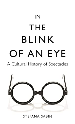 Book cover: "In the Blink of an Eye" with eyeglasses illustration.