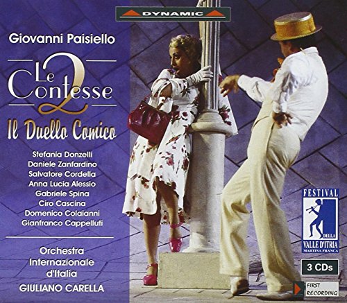 CD cover for Paisiello’s “Le Due Contesse” opera, featuring costumed figures.