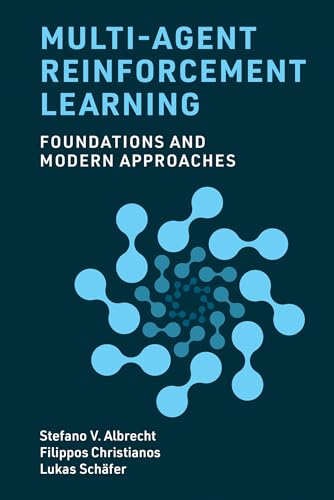 Book cover: "Multi-Agent Reinforcement Learning" with abstract blue graphic.