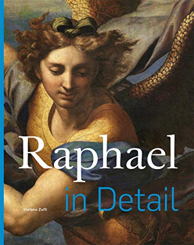 Close-up of a Renaissance painting, book cover titled "Raphael in Detail".