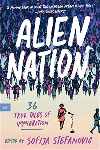 Book cover with illustrated crowd and title "Alien Nation: 36 True Tales.