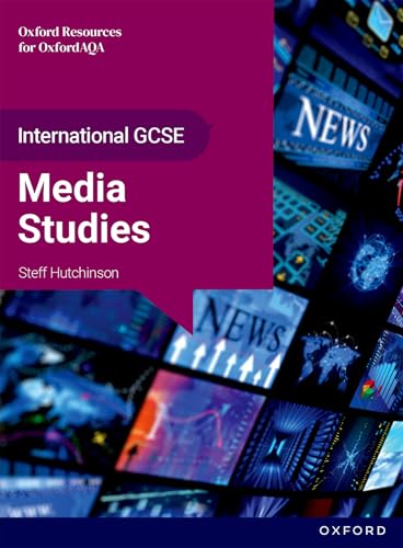 Purple textbook cover for International GCSE Media Studies with screen imagery.