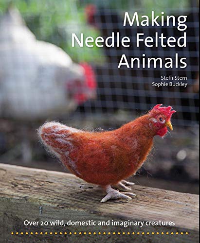 Book cover featuring a needle-felted chicken and a live hen.