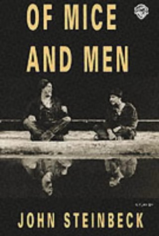 Cover of "Of Mice and Men" playscript featuring two men in a field.