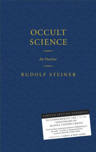 Dark blue book cover with gold text: “Occult Science” by Rudolf Steiner.