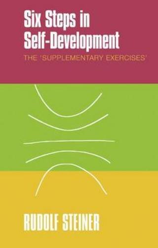 Book cover: “Six Steps in Self-Development” by Rudolf Steiner, color-blocked design.