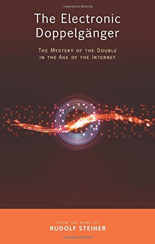 Book cover: "The Electronic Doppelgänger" with abstract red and blue light trails.