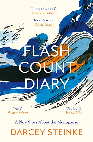 Book cover with abstract blue and white waves, title “Flash Count Diary.”