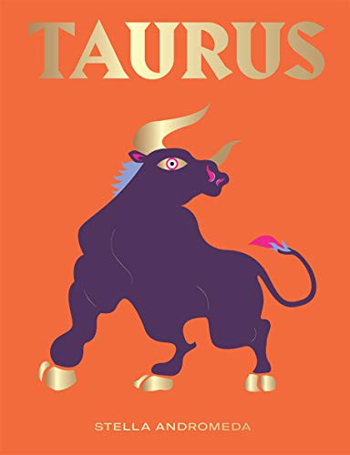 Book cover with a purple bull illustration on an orange background, titled Taurus.