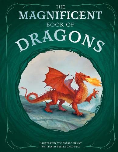 Book cover featuring a red dragon breathing fire inside a dark green circular frame.
