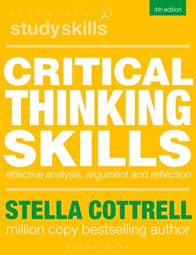 Book cover for Critical Thinking Skills by Stella Cottrell, fourth edition, yellow background.