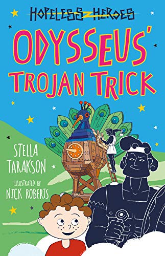 Book cover featuring a cartoon Trojan horse, a man, and a young boy.