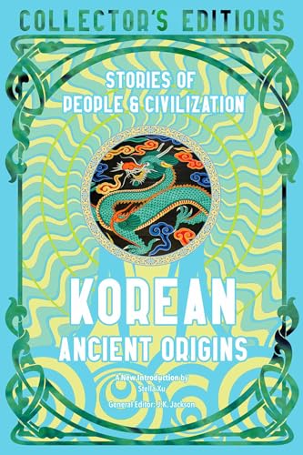 Book cover titled Korean Ancient Origins featuring a central dragon illustration in an ornate frame.
