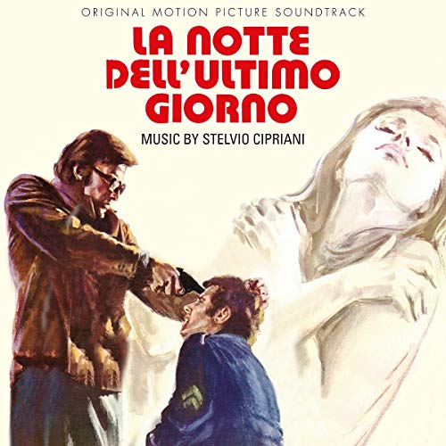 "Soundtrack album cover with man, woman, and child in a dramatic scene."