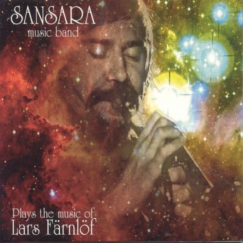 CD cover: man playing a harmonica against a cosmic, colorful background.