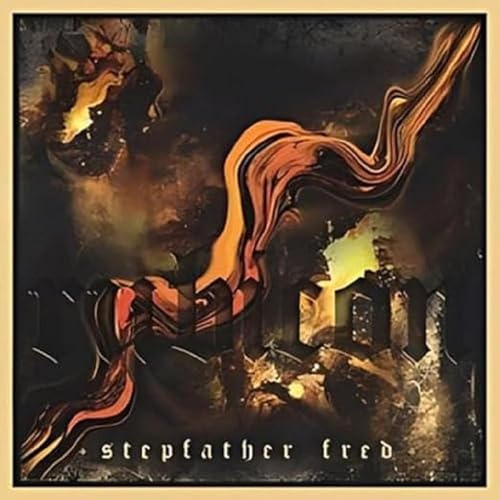 Album cover for Stepfather Fred’s “Rubicon” featuring abstract, fiery imagery.