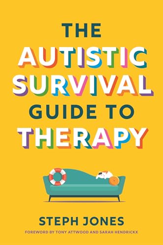 Book cover titled The Autistic Survival Guide to Therapy with a teal couch illustration.