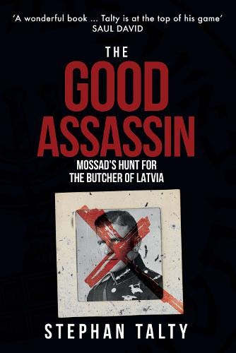 Book cover: “The Good Assassin” with a crossed-out portrait.