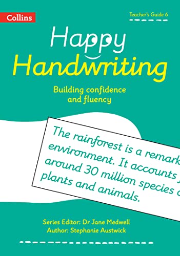 Teacher’s Guide 6 cover with “Happy Handwriting” title and rainforest text.