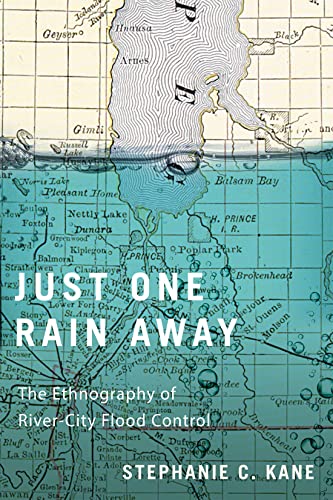 Book cover: map background with title "Just One Rain Away" and author name.