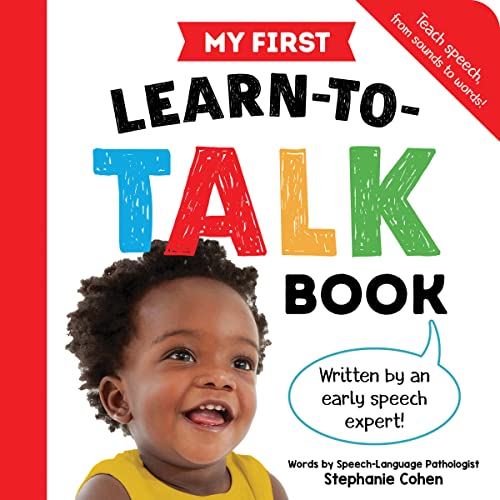 Cover of My First Learn-to-Talk Book featuring a smiling child and colorful text.