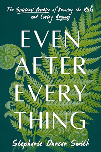 Book cover with white text on dark background, featuring fern illustrations.