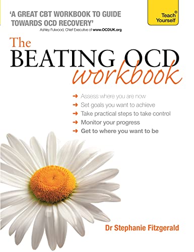 Book cover for The Beating OCD Workbook featuring a white daisy on a white background.