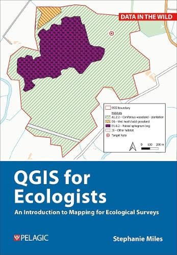 Book cover: “QGIS for Ecologists” featuring a habitat map and title.