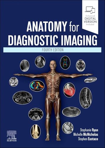 Book cover: "Anatomy for Diagnostic Imaging" with anatomical images.