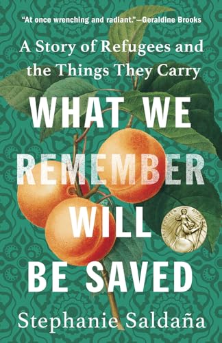 Book cover with peaches, title “What We Remember Will Be Saved”, and author name.