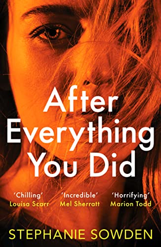 Book cover: close-up of a woman’s eye with orange and white text.