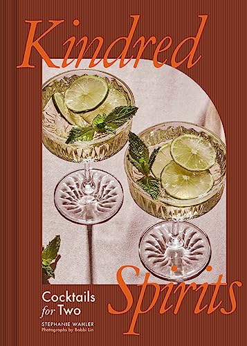 Book cover: two garnished cocktails on a textured pink background.