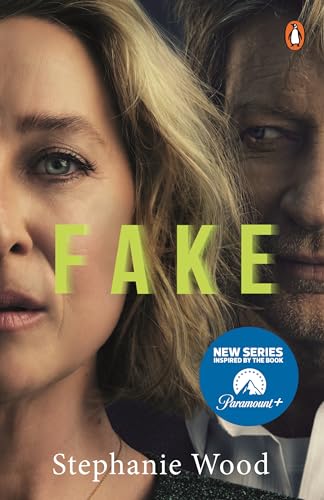 Book cover featuring portraits of a blonde woman and a man, titled "FAKE".