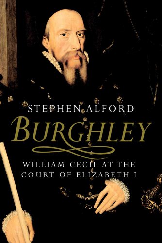 Book cover featuring a portrait of Elizabethan statesman William Cecil, Burghley.