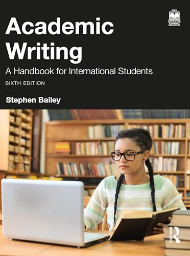 Textbook with academic writing guidance for international students, likely with a formal cover design.