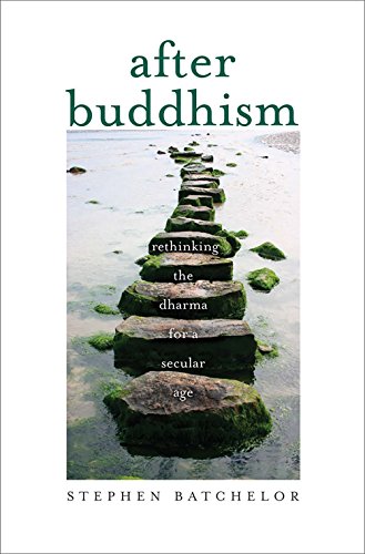 Book cover: "After Buddhism" with a stone path leading into mist.