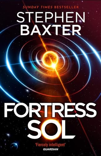 Book cover: “Fortress Sol” with a sun and orbital rings design.