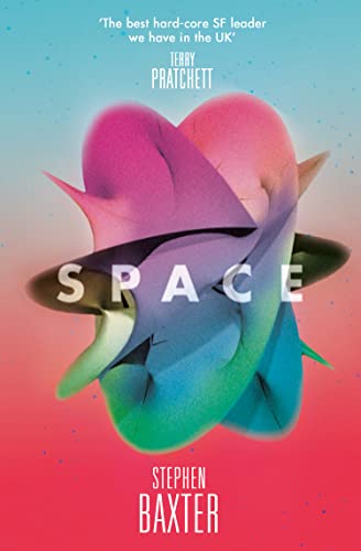 Book cover for “Space: Book 2” by Stephen Baxter, abstract colorful design.