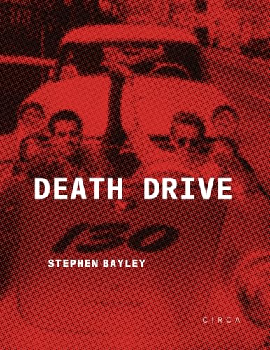 Red halftone book cover with drivers and title "Death Drive".