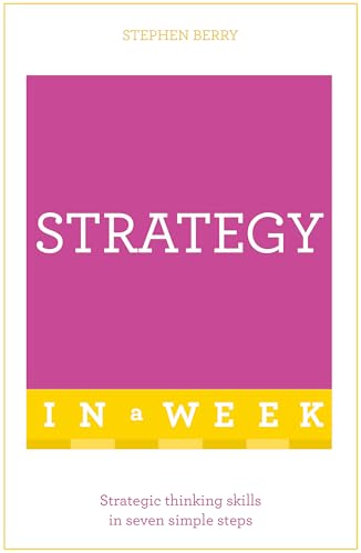 Book cover: purple and yellow with the title "Strategy In A Week".