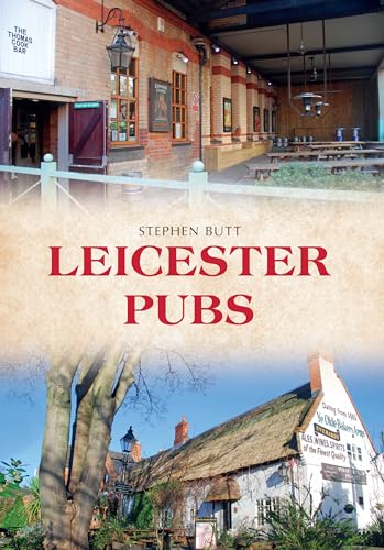 Book cover featuring Leicester pubs, including a thatched-roof building.