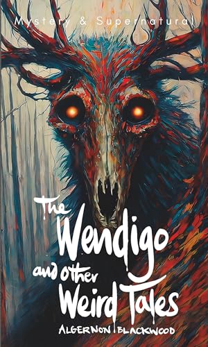 Book cover featuring a deer-skulled creature with glowing eyes in a dark forest.