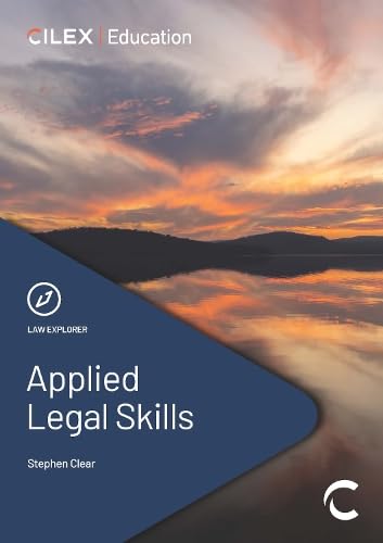 Book cover: “Applied Legal Skills” by Stephen Clear, with sunset landscape.