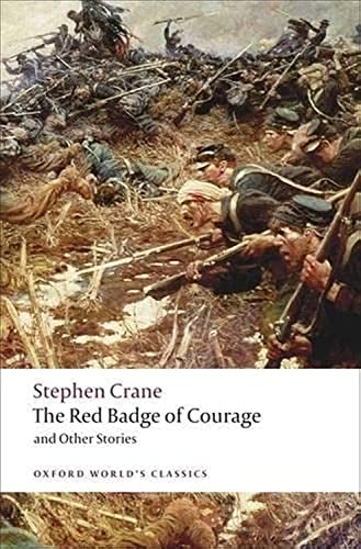 Book cover depicting a chaotic Civil War battle scene, titled “The Red Badge of Courage.”