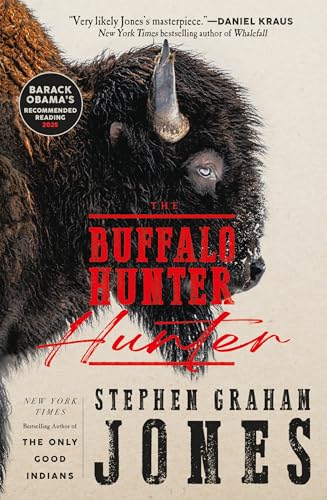 Book cover featuring a close-up of a bison’s head and red title text.