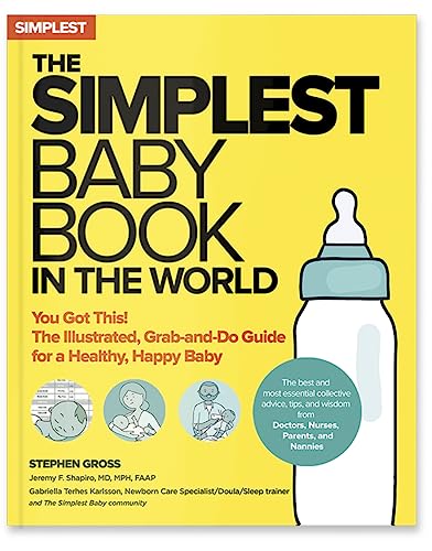 Yellow baby book cover with bold text and a baby bottle illustration.