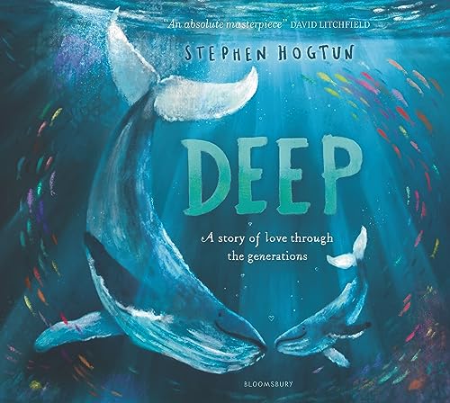 Book cover depicting two whales underwater with schools of colorful fish.